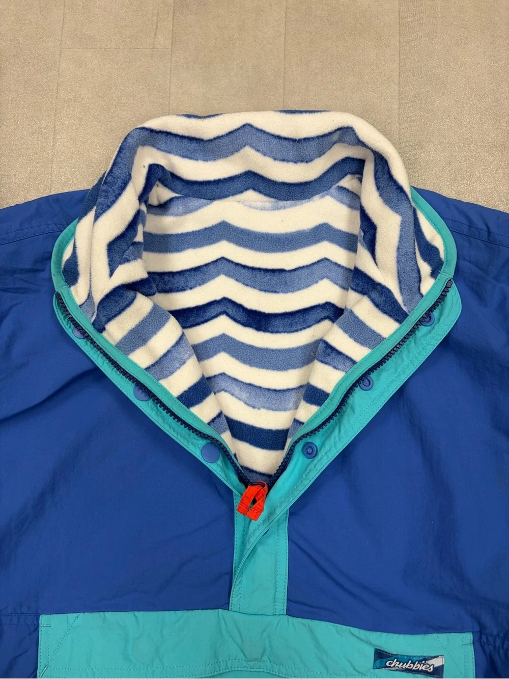 Chubbies Reversible Blue Teal Pullover Anorak - Men
